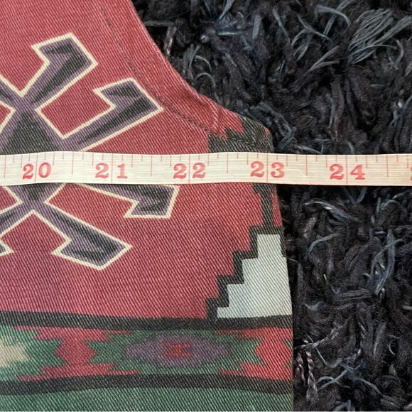 VNTG Chico's Design Vest SZ 2 Large Southwestern Aztec Print Oversized Bohemian - Picture 6 of 7